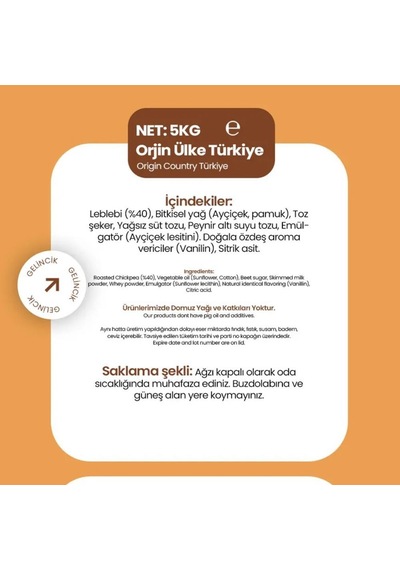 Leblebi Kreması 5 Kg Yoğun Aromalı Profesyonel Dolgu Kreması