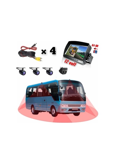 Okul Servis Kamera Sistemi 7 Inç Kayıt Yapabilen Ekran