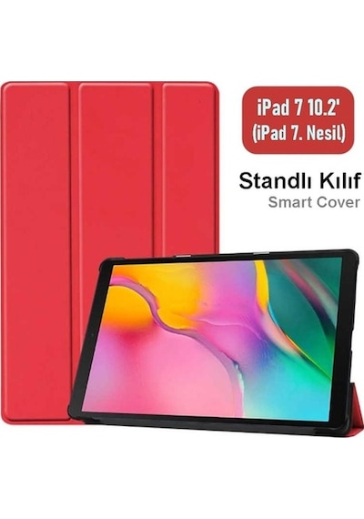 Apple Uyumlu iPad, 7 10.2 (7.Nesil) Smart Cover Stantlı 1-1 Tablet Kılı