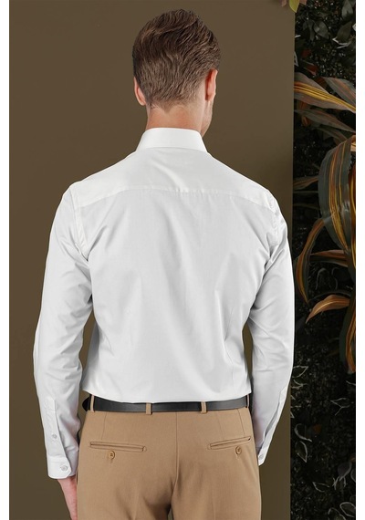 Efor Gk 704 Slim Fit Mavi Klasik Gömlek Mavi