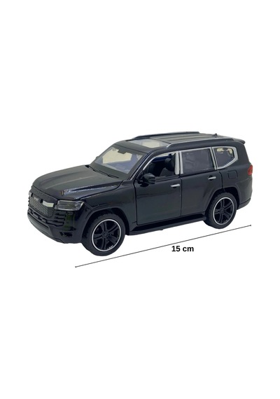 1:32 Metal Çek Bırak Lüks Arazi Aracı Toyota Land Cruiser Model Oyuncak Araba - Sesli Işıklı Siyah