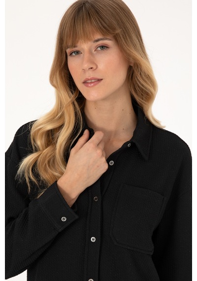 U.s. Polo Assn. Kadın Siyah Gömlek Örme 50309039-vr046 Sıyah