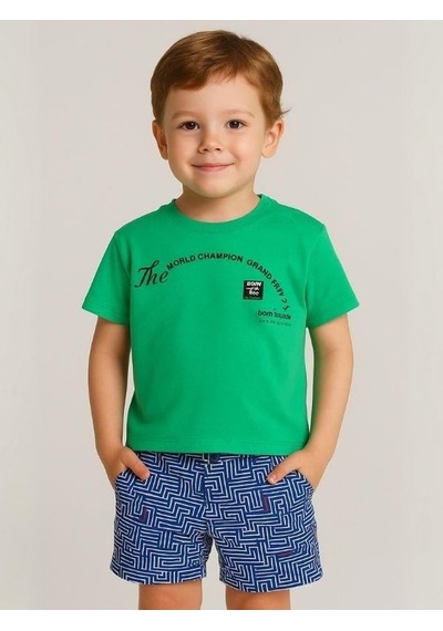Zekids Erkek Bebek The World Champion T-shirt-16119 Yeşil