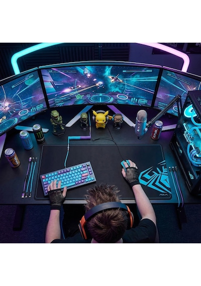 Aula Mp-xl 90x40cm Kaymaz Tabanlı Gaming Oyuncu Mousepad Siyah