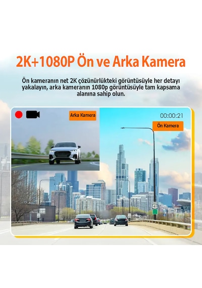 Rexing C2 2k+1080p Wifi Araç Kamerası + 32gb Sd Kart