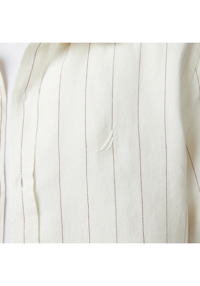 Nautica Erkek Krem Regular Fit Çizgili Gömlekçizgiliw65421t