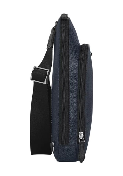 Montblanc Sartorial Tweed Mavisi Omuz Çantası 220356 Mavi