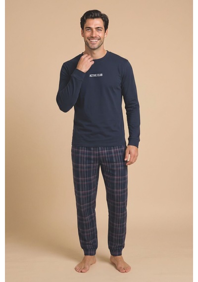 Wordex Falkom 5802 İnterlok Kışlık Kalın Kumaşlı Ekose Pijamalı Erkek Ev Pijama Takımı Lacivert Wordex Falkom 5802 İnterlok Kışlık Kalın Kumaşlı Ekose Pijamalı Erkek Ev Pijama Takımı Lacivert