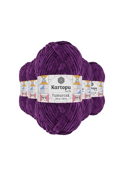 Tedar 5 Adet Yumurcak Kadife El Örgü İpi Açık Mor K719 Najmaddin (No:1) 8.5Cm X 10.5 Cm