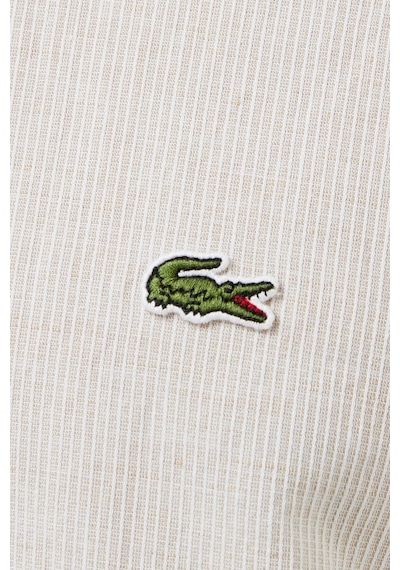 Lacoste Men's Regular Fit Button-down Collar Linen Shirt Beige Erkek Düğmeli Yaka Keten Gömlek Bej