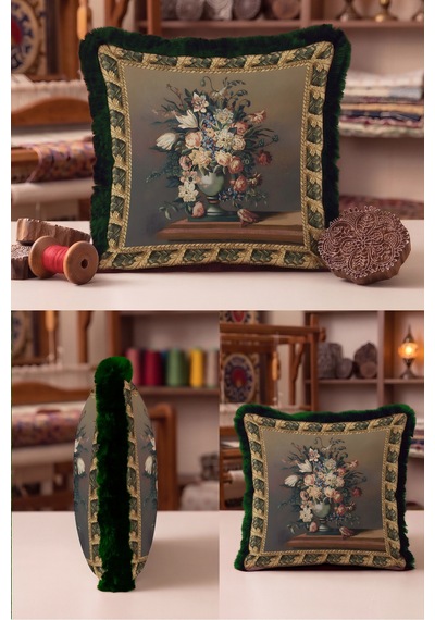 Vintage Çiçek Buketi Zarif Saçaklı Yastık Kılıfı - Natürmort Kahve Yeşil Gri Püsküllü Kırlent Kılıfı Gizli Esinti Halo Vintage Çiçek Buketi Zarif Saçaklı Yastık Kılıfı - Natürmort Kahve Yeşil Gri Püsküllü Kırlent Kılıfı Gizli Esinti Halo