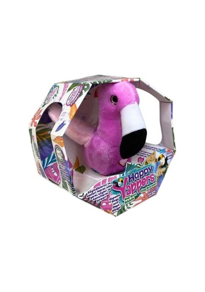 Peluş Ses Tekrarlı Hayvan Bileklik Aksesuar - Pembe Flamingo Pembe