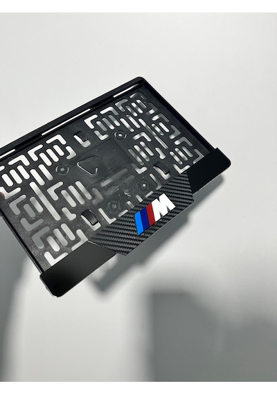 M Logo Karbon Pleksi Motor Plakalığı
