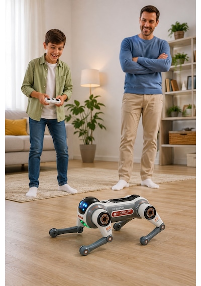 Brb1 Akıllı Robot Köpek Sesli Komutlu, 2.4 Ghz Kumandalı, Programlanabilir, Işıklı Ve Müzikli