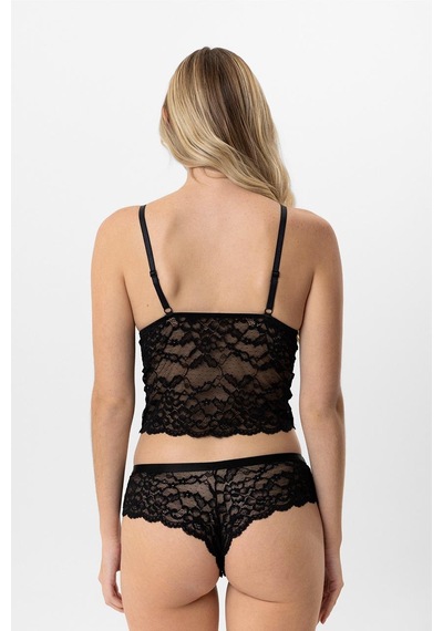 Pierre Cardin Lingerie Kadın Balensiz Dantelli Pedli Sütyen Takımı Siyah