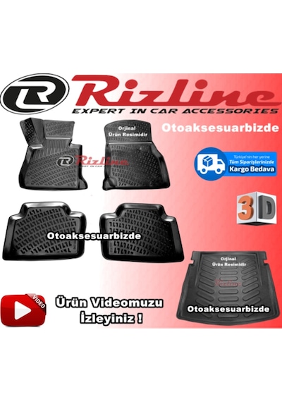 Bmw F30 3 Seri 3D Paspas + Bagaj Havuz Siyah 2012 Sonrası Rizline