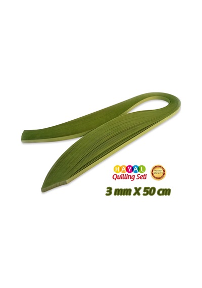 Hayal 3 Mm Haki Yeşili Renk Quilling Kağıdı - 100'Lü