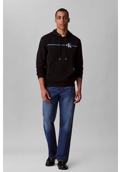 Calvin Klein Erkek Ls Eu 350terry Sp Ck Str Graphıc Sweatshirts Black