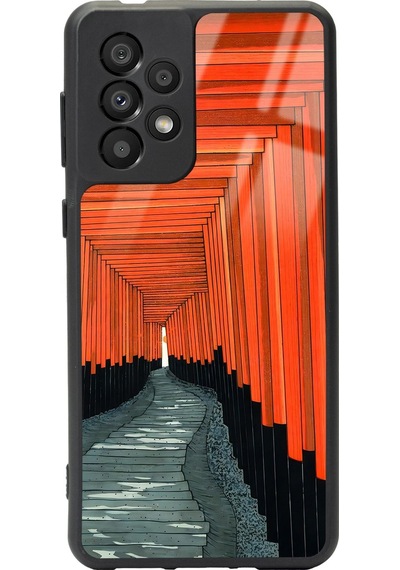 Samsung Uyumlu A-33 Pastel Pencereler Tasarımlı Glossy Telefon Kılıfı Çok Renkli