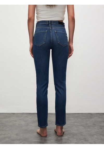 Ltb Ronna X Dar Paça Yüksek Bel Jean Pantolon 010095164016012 55728 Orta Mavi