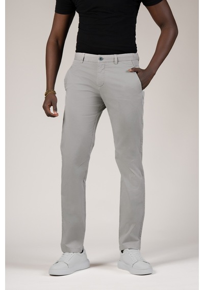 Akçaylar Regular Fit Pamuklu Büyük Beden Yazlık Chino Pantolon gri