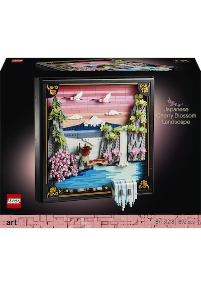 LEGO® Art Japon Kiraz Çiçeği Manzarası 31218 – Yetişkinler için Ayarlanabilir 3 Boyutlu Şelale İçeren Model Yapım Seti(1892 Parça)