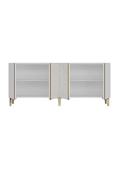 Ka1898bg - Anka Konsol, Tv Stand, Tv Sehpası Ve Tv Ünitesi Beyaz - Gold 180cm Altın - Beyaz