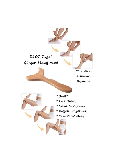 % 100 Doğal Ahşap Masaj Aleti El Yapımı Ve Tüm Vücut Için Uyumlu