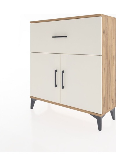 Arges Şifonyer Tek Raflı Tek Çekmeceli 2 Kapaklı 88x30x96 Çam-aytaşı Atlas Çam