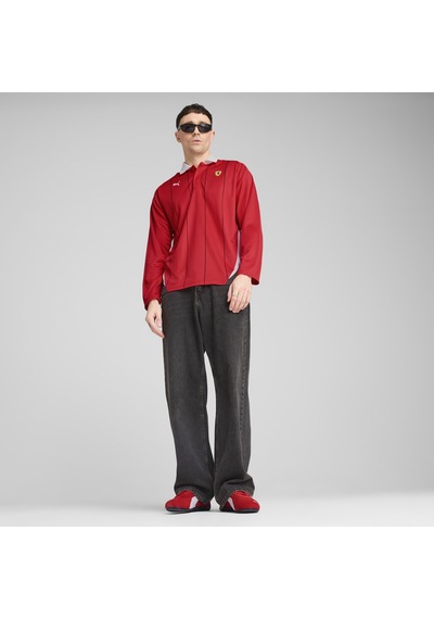 Puma Ferrari Race Jersey Ls Polo Kırmızı Erkek Sweatshirt