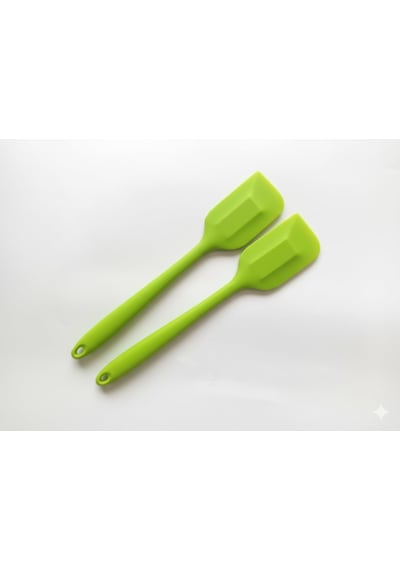 Silikon Spatula Ve Sıyırıcı, Tek Parça Tasarım 2, Yeşil Diğer