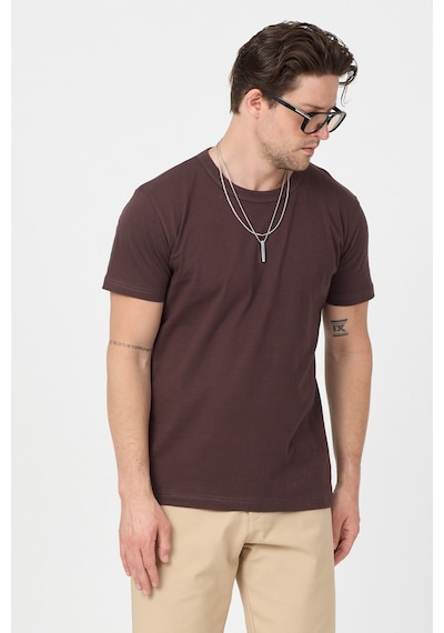 Tonny Black Normal Kalıp Rahat Basic T-shirt Erkek Acı Kahve Tbtshrt010 Acı Kahverengi