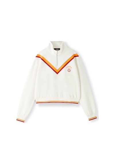 Gsstore Galatasaray Kadın Yarım Fermuar Sweatshirt K261091 Ekru Ekru