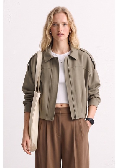 Barrels And Oıl Kadın Omzu Apolet Detaylı Oversize Ceket - Olive Olive