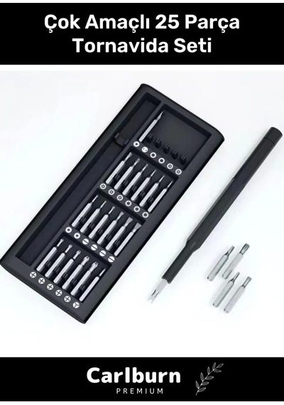Özel Üretim Dayanıklı Güvenilir Ergonomik Başlıklı Pratik Taşınabilir 25 Parça Tornavida Seti
