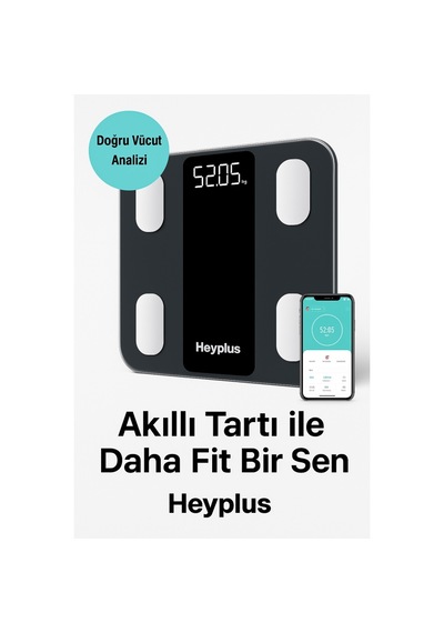 Dijital Baskül Akıllı Tartı - Yağ Su Kas Ölçerli Vücut Analiz Baskülü