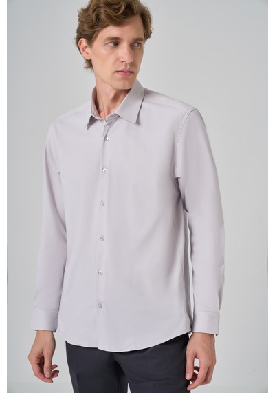 Morven Erkek Gri Slim Fit Sert Yaka Gömlek 26mc004003100 Gri