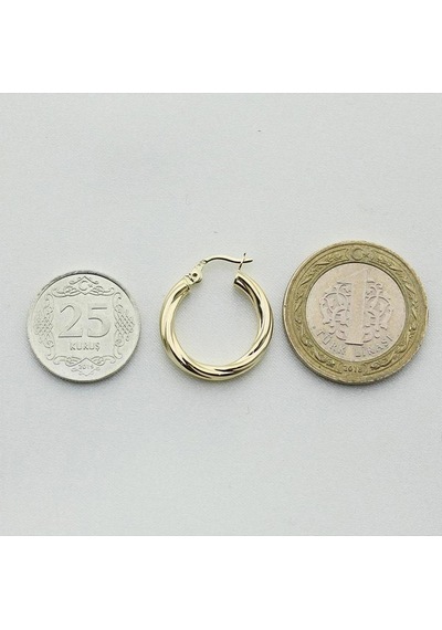 Burma Altın Halka Küpe Çapı: 2 Cm Sarı Altın