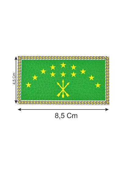 Adige Çerkes Bayrak - Cırt - Patch - Peç - Arma - 8,5x4,5 Cm Yeşil