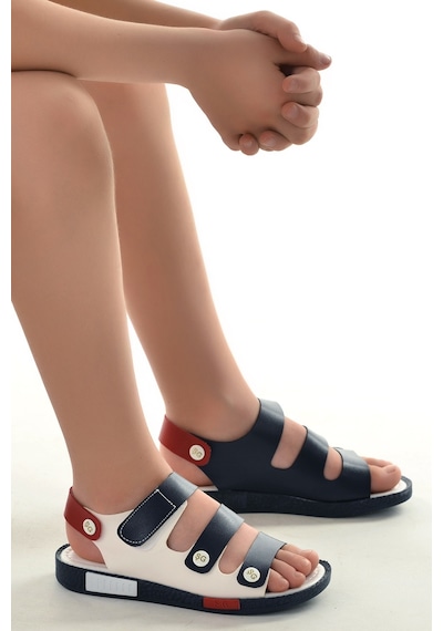 Kiko Kids Erkek Çocuk Sandalet Şb 23502508-5816 Lacivert Kırmızı Beyaz 001