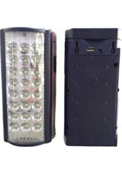 2606l Usb Şarj Çıkışlı Super 18 Led 80 Saat Akülü Şarjlı Işıldak Kırmızı