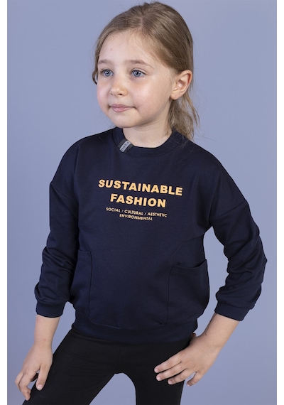 Toontoy Kids Toontoy Kız Çocuk Cep Detaylı Baskılı Sweatshirt Lacivert Toontoy Kids Toontoy Kız Çocuk Cep Detaylı Baskılı Sweatshirt Lacivert