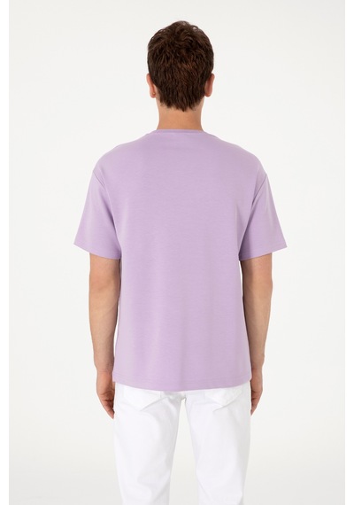 U.S. Polo Assn. Erkek Comfort Fit Lila Bisiklet Yaka Tişört 50299882-VR034