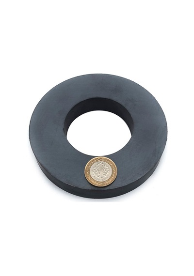 Ferrit Kömür Halka Mıknatıs - Ø120x60x20 mm