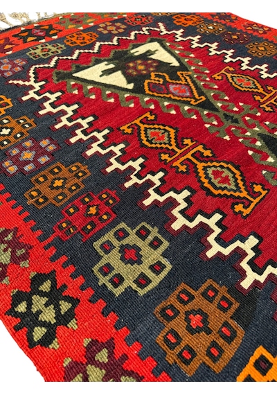El Dokuma Sıfır Eski Antik Karapınar Kilimi 103x146 Kök Boya %100 Yün Kilim