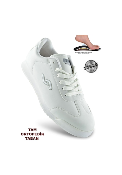 Papatay Jump 28165 Siyah Erkek Spor Ayakkabı Yürüyüş Spor Ayakkabı Beyaz