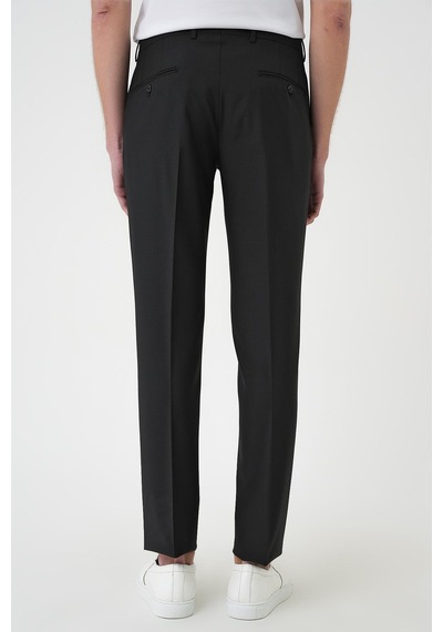 Efor Slim Fit Pilesiz Yün Klasik Siyah Kumaş Pantolon P 1191 Siyah