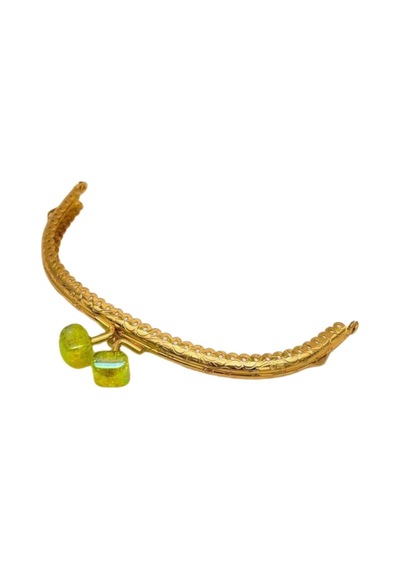 Angel Çanta Aksesuar 15.5 Cm Light Gold Oval Cüzdan Çanta Klipsi Bursu Yeşil Diğer