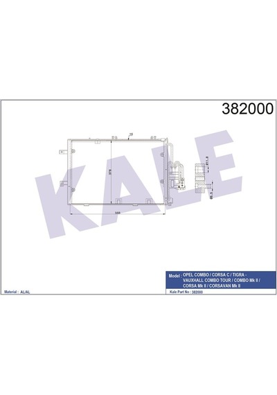 Kale Klıma Radyatoru Opel Combo-corsa C-tıgra 1.0-1.2-1.4-1.6 01- Klr-382000
