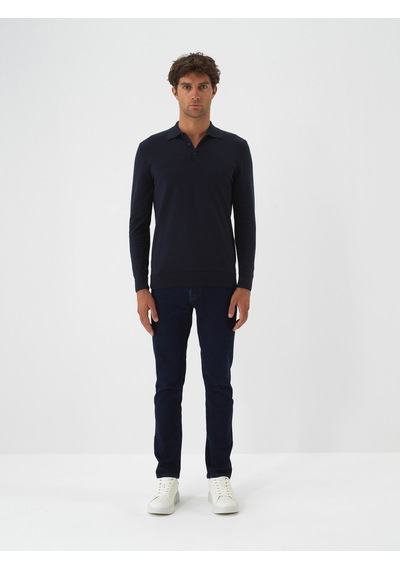 Xint Lacivert Pamuk Dokulu Regular Fit Kazak 801868